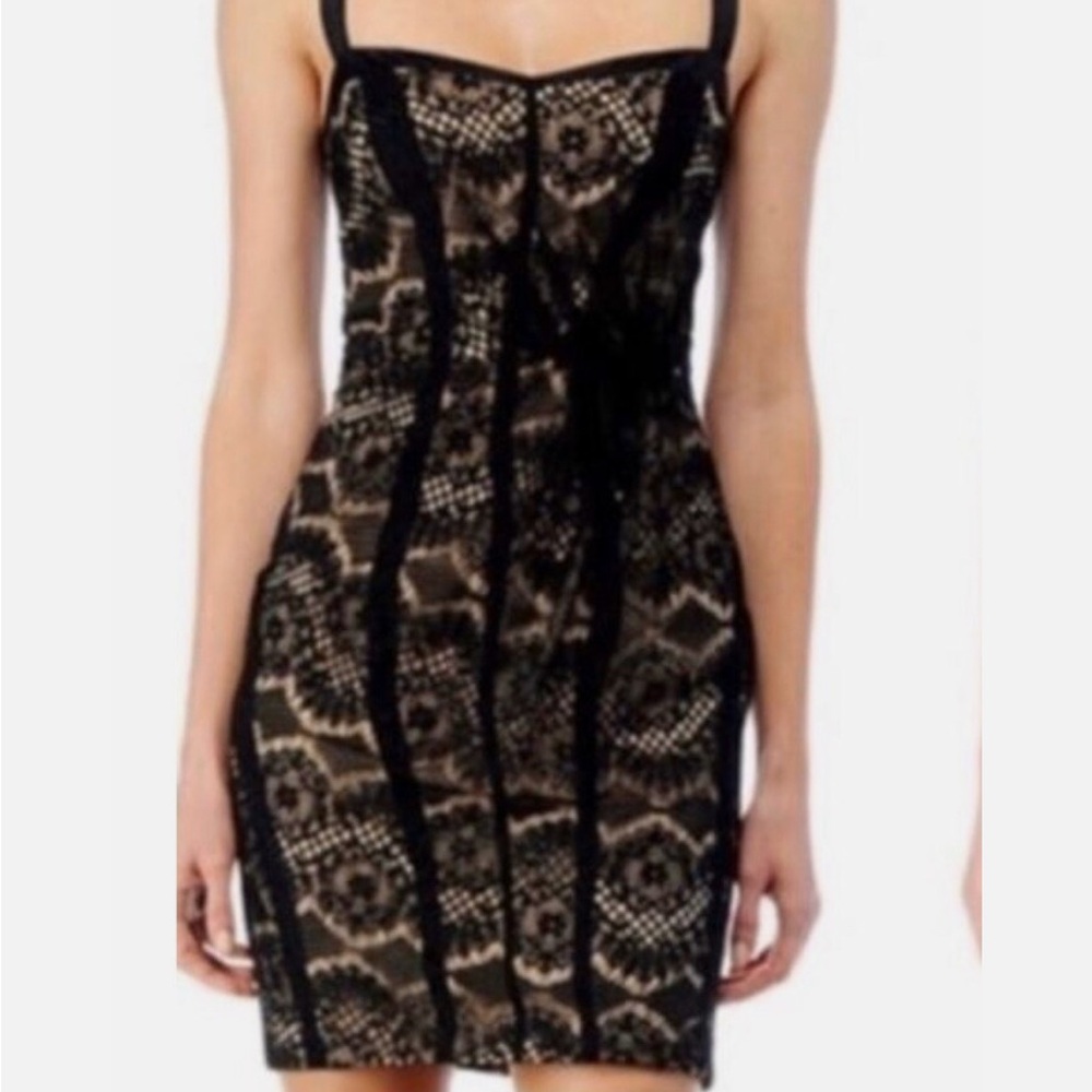 Rag & Bone Hadleigh Black and Tan Lace Dress Sz 4 NWT